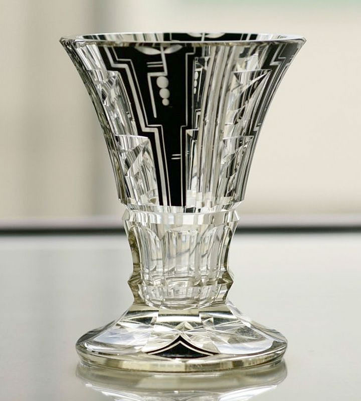 ボヘミアガラス カール・パルダ アールデコ 花瓶 ( Bohemian Glass Karl Palda Art Deco Vase )