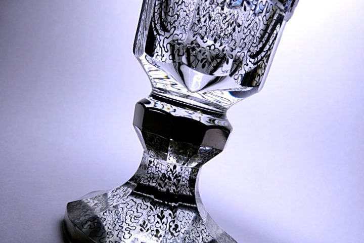 ボヘミアガラス ラスカ モドレー 花瓶 ( Bohemian Glass Laska Modre Vase )