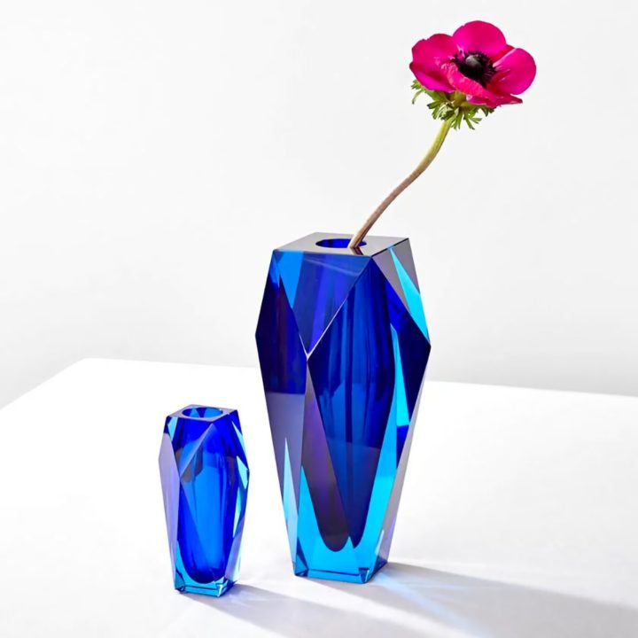 ボヘミアガラス モーゼル 花瓶 ゲマ ( Bohemian Glass Moser Gema Hand Cut Underlay Vase )