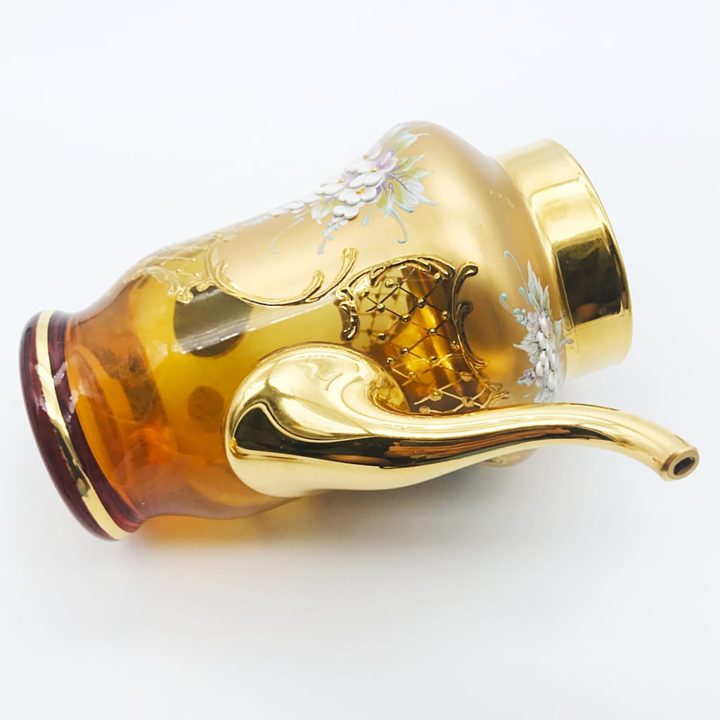 ヴェネチアガラス 金彩 24K ポット アンバー 琥珀 ( Venetian Glass Gold Gilded 24K Pot Amber )