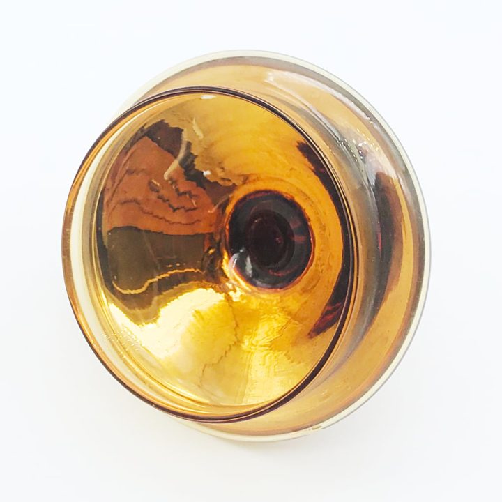 ヴェネチアガラス 金彩 24K ポット アンバー 琥珀 ( Venetian Glass Gold Gilded 24K Pot Amber )