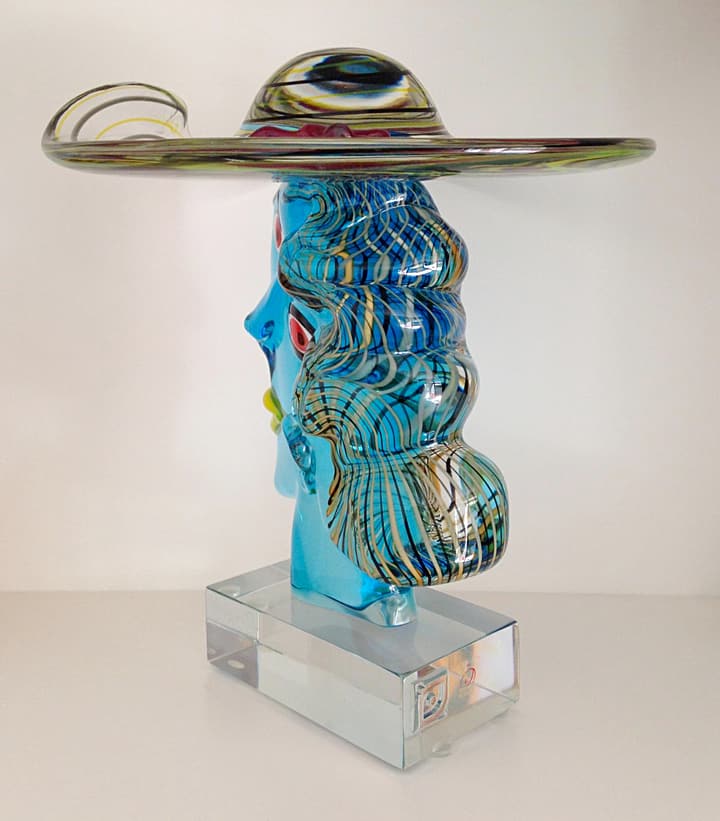 ヴェネチアガラス オブジェ 彫刻 ピカソ像 ( Venetian Glass Picasso Head Sculpture )