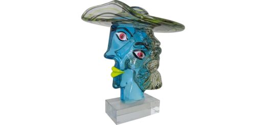 ヴェネチアガラス オブジェ 彫刻 ピカソ像 ( Venetian Glass Picasso Head Sculpture )