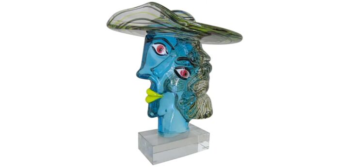 ヴェネチアガラス オブジェ 彫刻 ピカソ像 ( Venetian Glass Picasso Head Sculpture )