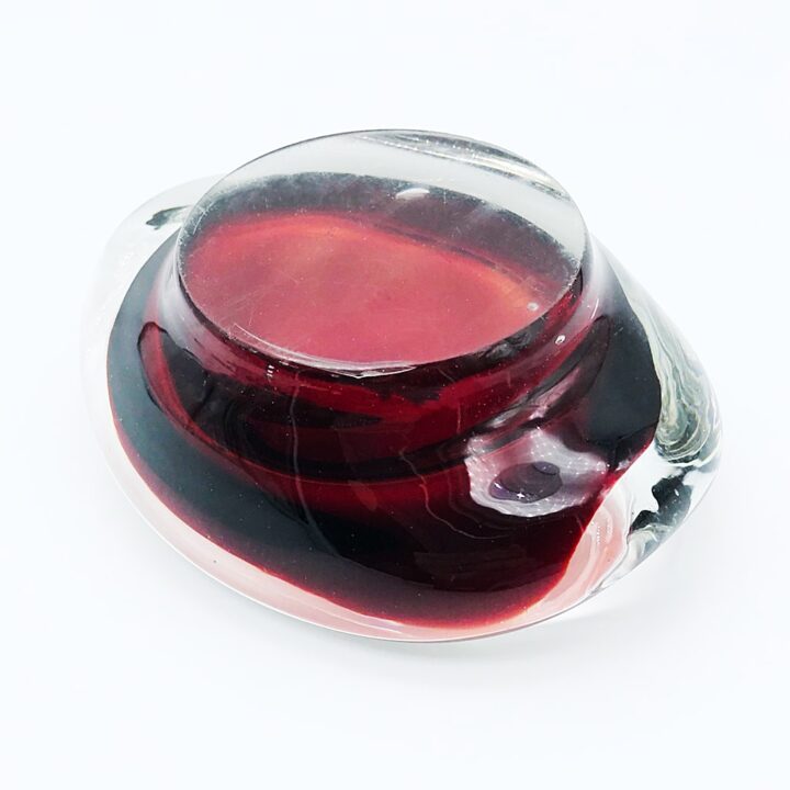 ヴェネチアガラス トレイ SOMMERSO ソンメルソ クリア・レッド ( Venetian Glass Tray Sommerso Clear Red )