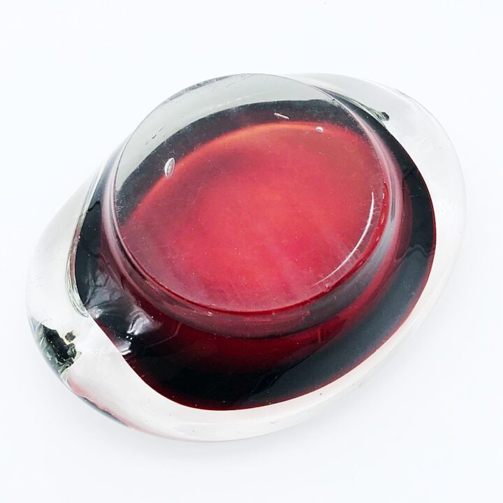 ヴェネチアガラス トレイ SOMMERSO ソンメルソ クリア・レッド ( Venetian Glass Tray Sommerso Clear Red )