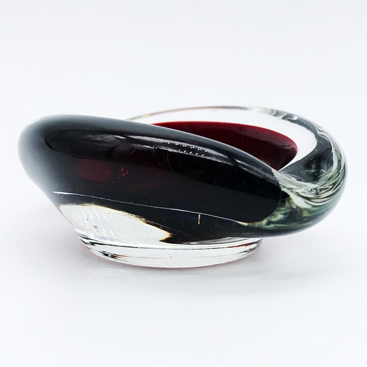 ヴェネチアガラス トレイ SOMMERSO ソンメルソ クリア・レッド ( Venetian Glass Tray Sommerso Clear Red )