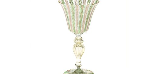 ヴェネチアガラス バラリン ワイングラス ゴールド×グリーンレース ( Venetian Glass Ballarin Wine Glass Gold Green Lace )